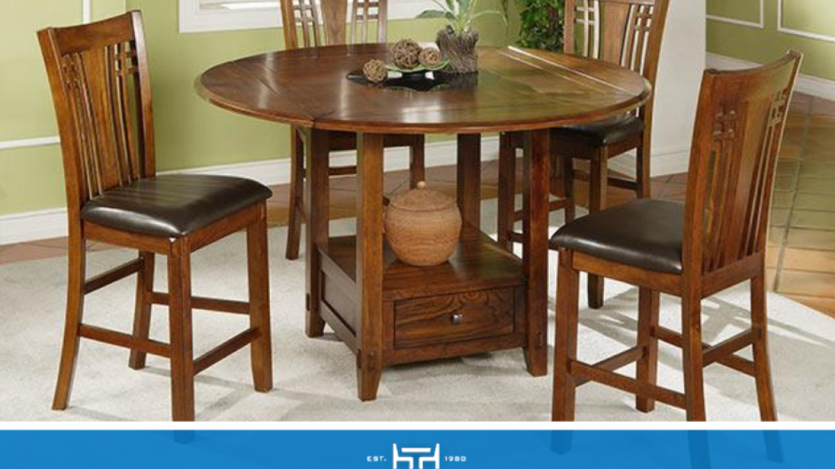 Brown counter store height table